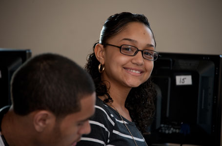 Young Lady in the Tech Center